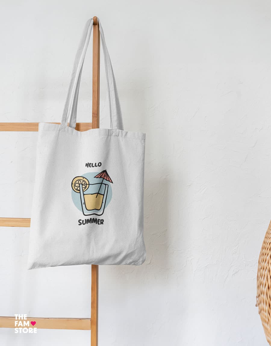 Hello Summer Zipper Tote Bag | Eco-friendly & Stylish – The Fam Store